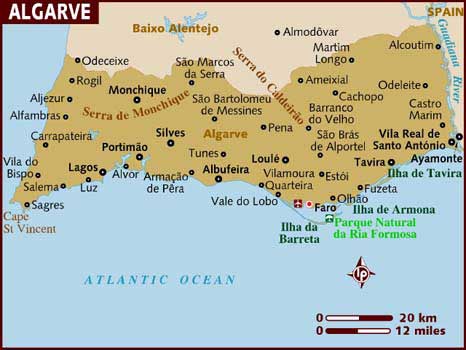 Map Of The Algarve